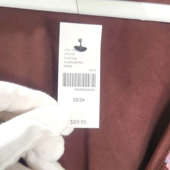 Lane Bryant Brown Floral Sleeve Flutter Bohemian Chiffon Maxi Dress Size 22/24W - Picture 6 of 13